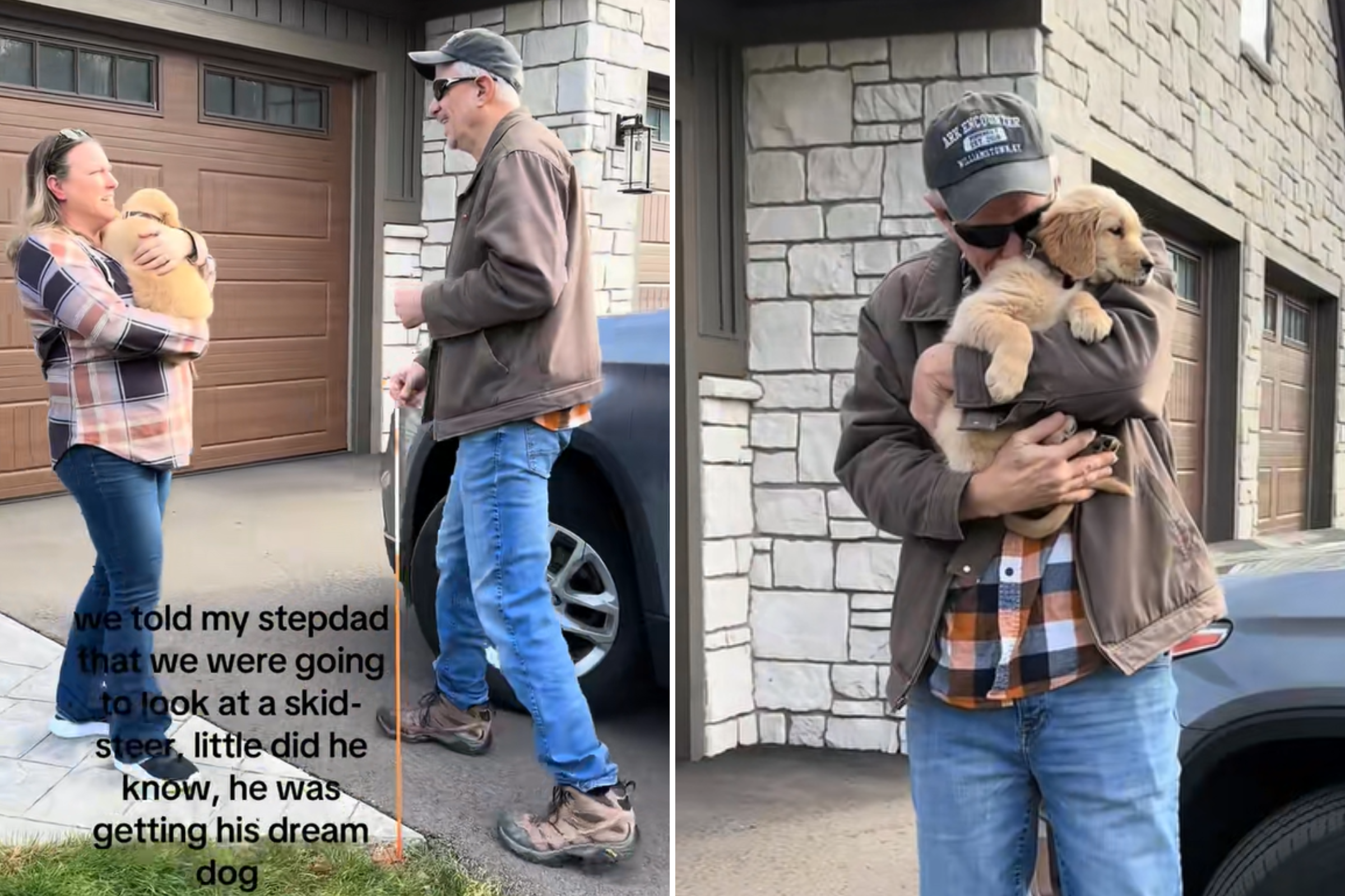 Moment Stepdad Breaks Down Over Surprise Puppy After Losing Senior Dog