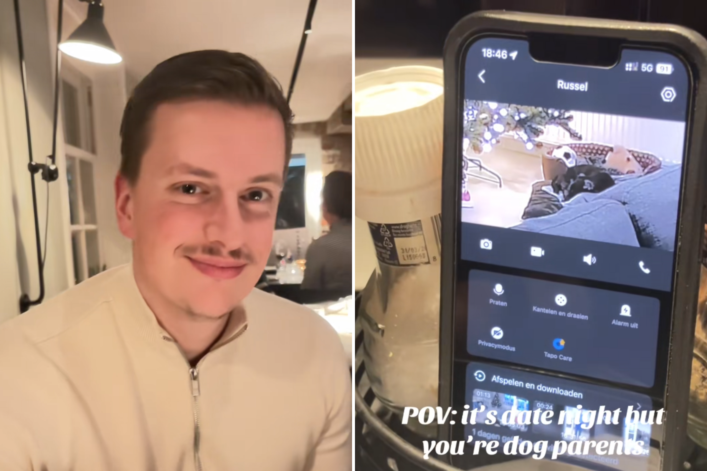 Couple Enjoy Anniversary Meal, What They Do With Pet Cam Monitor Goes Viral