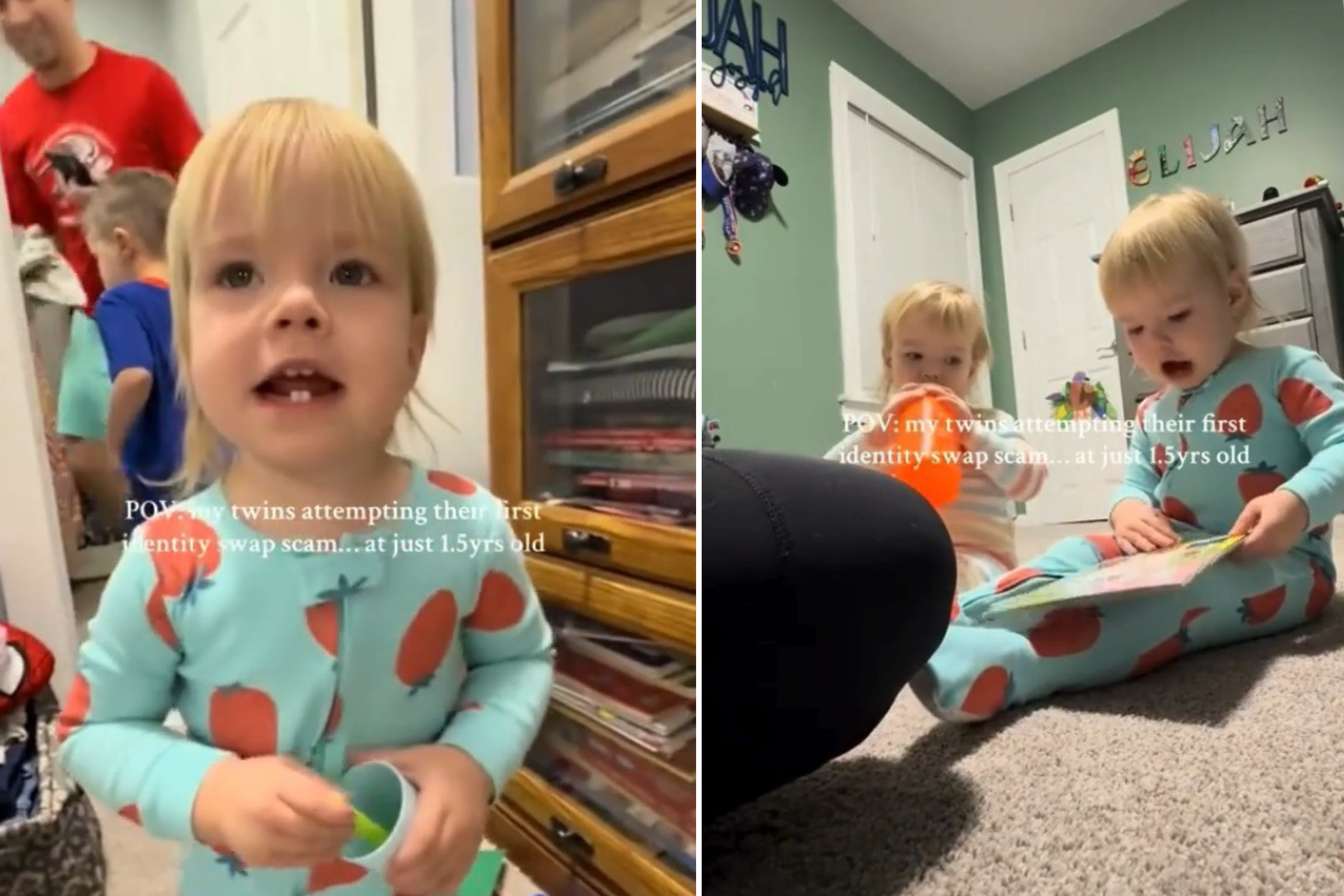 Twin Toddlers Attempt First ‘Identity Swap Scam’—Hysterics at What Happens