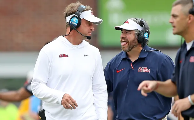 Ole Miss head coach Pete Golding and LSU head coach Lane Kiffin