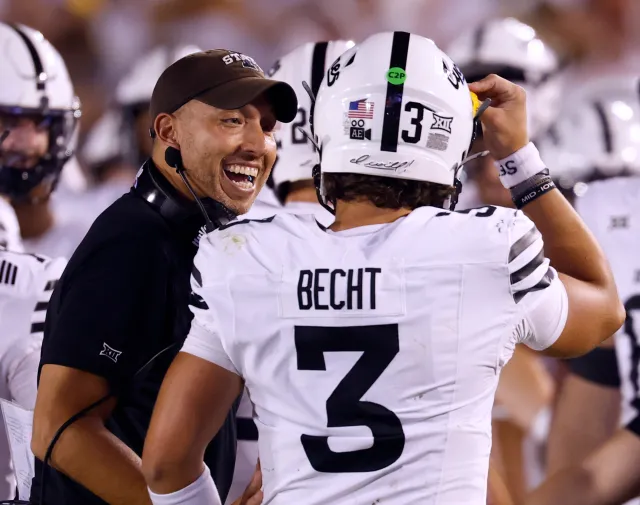 Head coach Matt Campbell and Rocco Becht