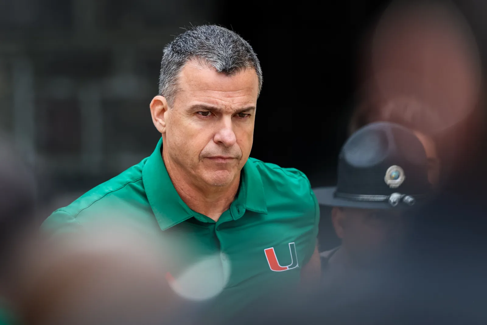 College football head coach Mario Cristobal of the Miami Hurricanes