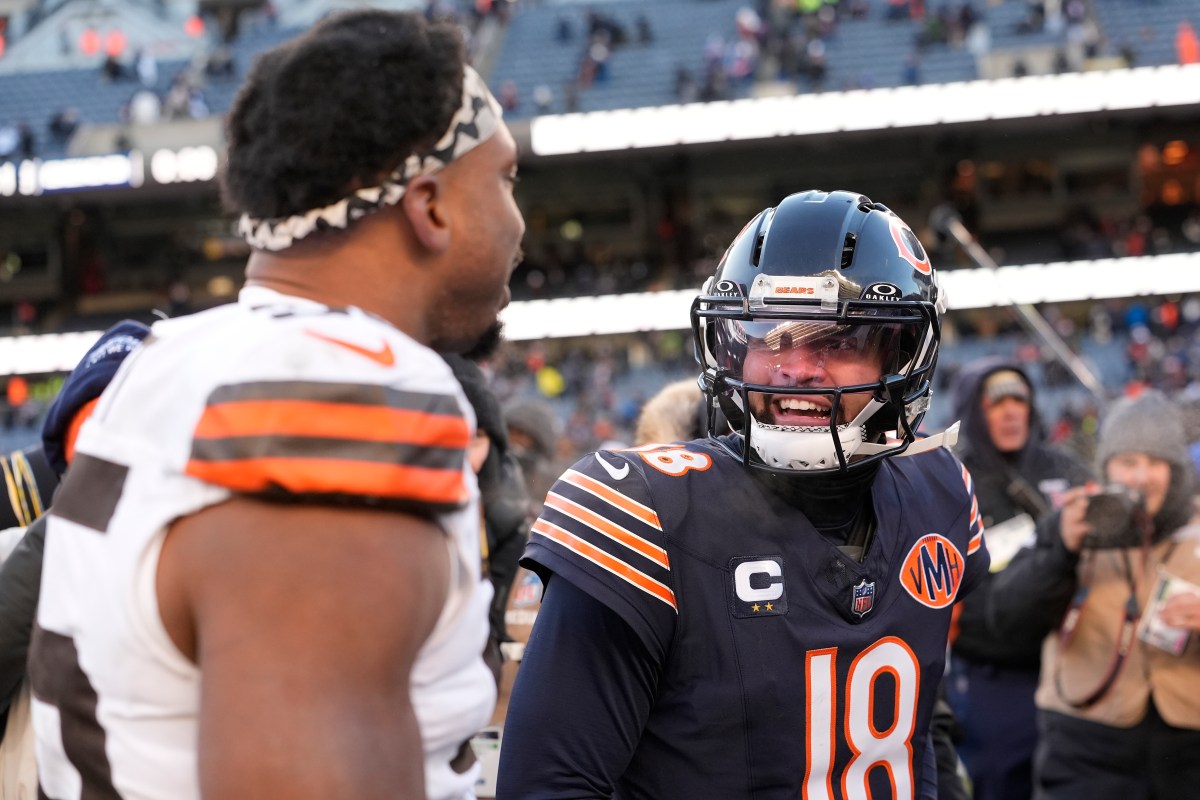 A troca pós-jogo entre Caleb Williams e Myles Garrett chamou a atenção.