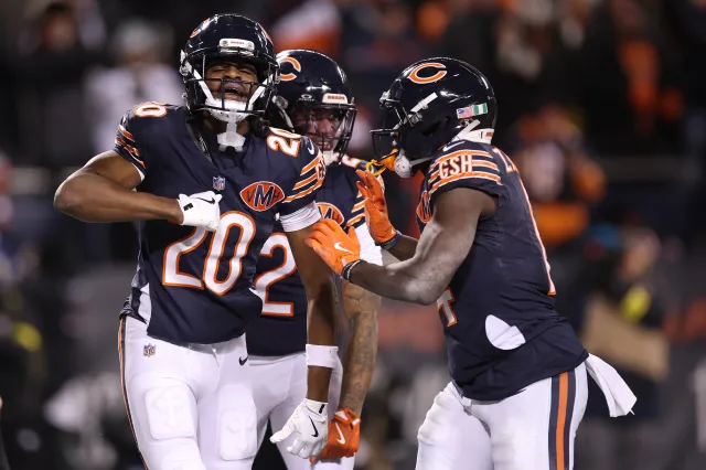 Chicago Bears players DJ Moore and Olamide Zaccheaus
