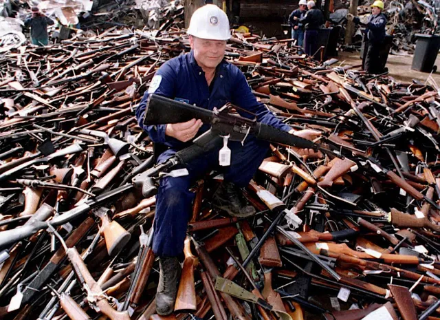 Weapons handed in following Australia’s gun buyback after the Port Arthur Massacre, 1996