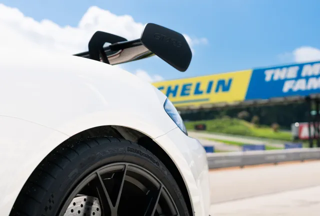 Porsche with Michelin tires