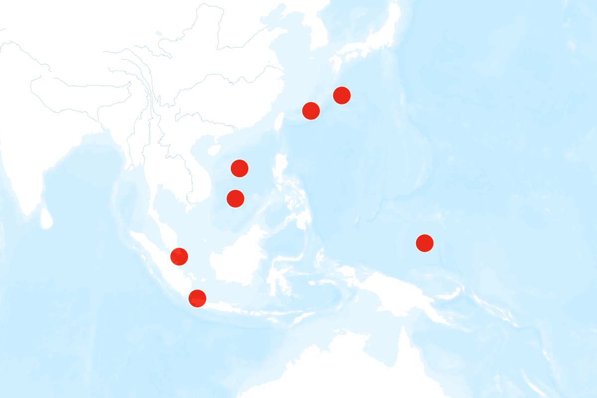 Map Tracks Multiple China Naval Moves in Pacific