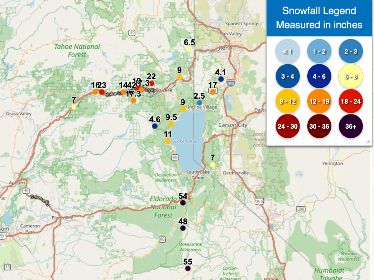 Maps Reveals Huge Snow Totals in New York, California Over Last 24 Hours