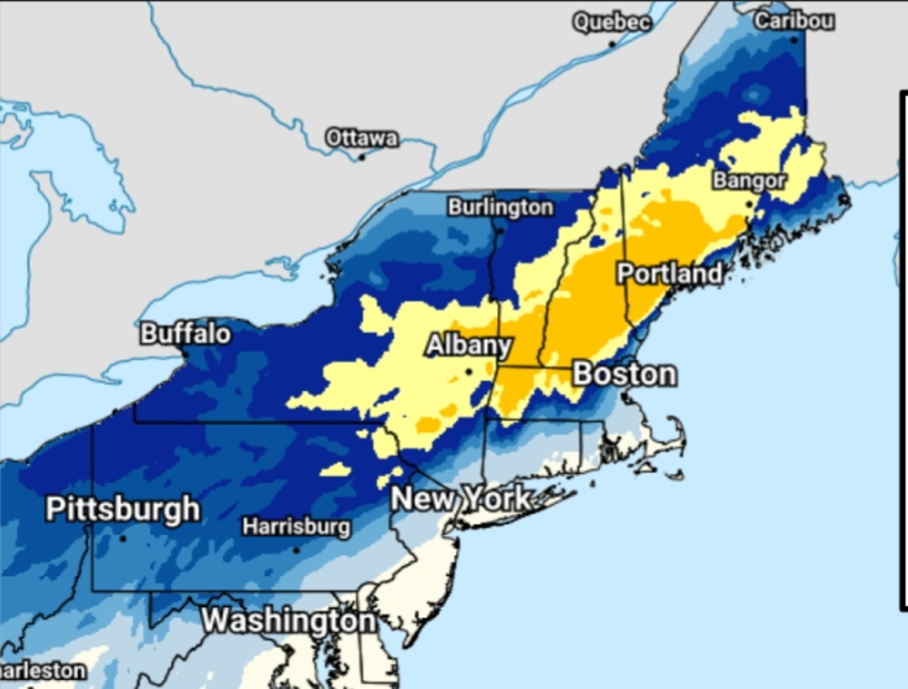 Winter Storm Map Shows Snow Forecast