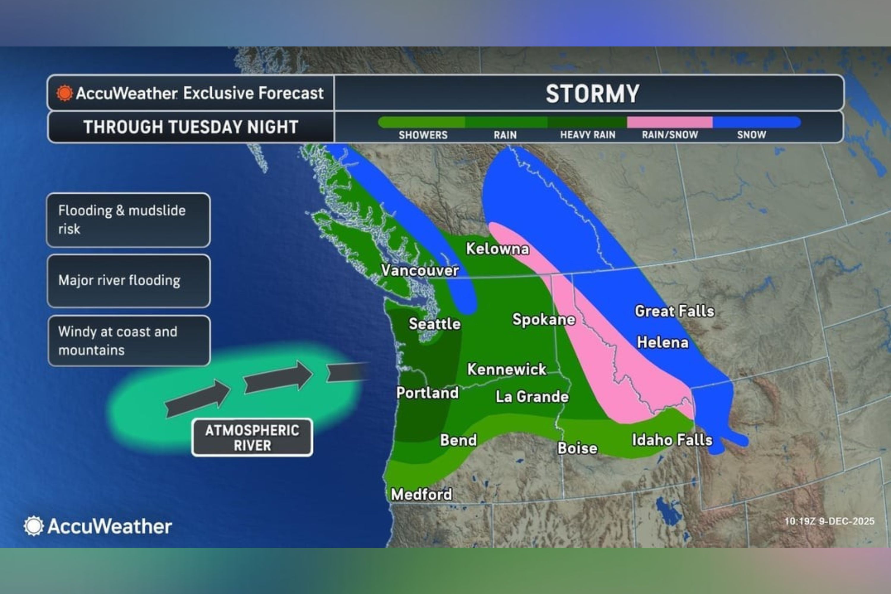 Atmospheric River Map Shows States To Be Battered by Major Flooding