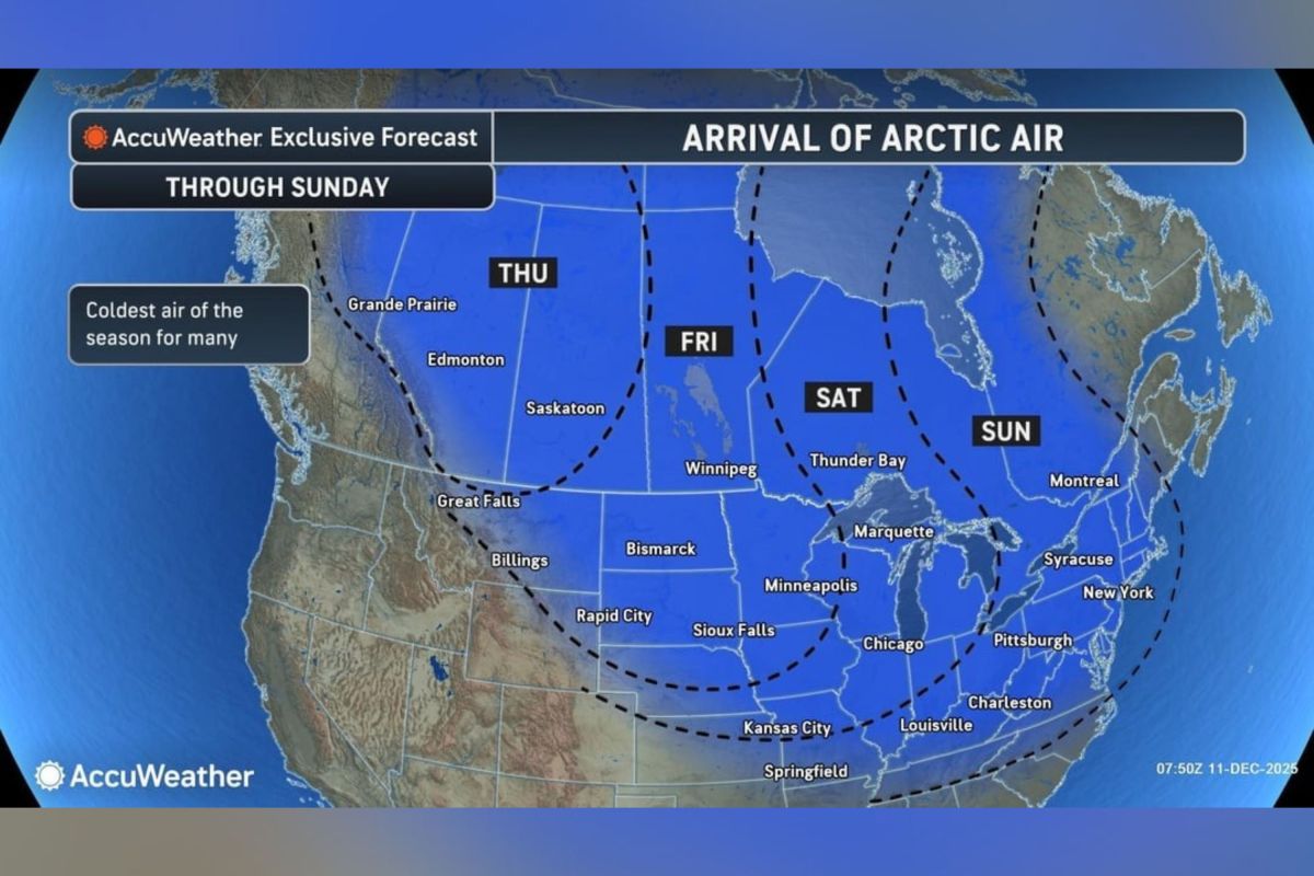 Polar vortex map shows states to be hit with icy blast this week - Newsweek