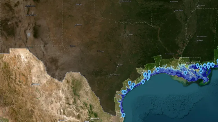 Texas Map Shows Cities That Could Go Underwater if Sea Levels Rise ...