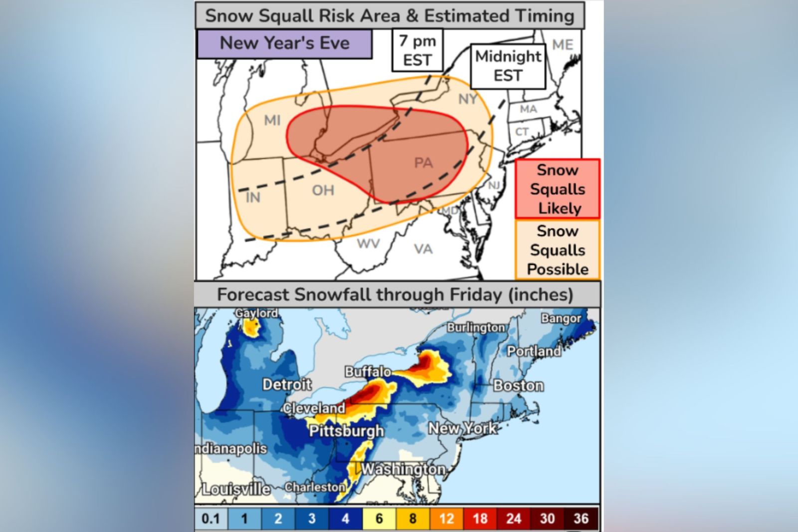 New Year's Eve Travel Warning Issued for Several States Amid Snow ...