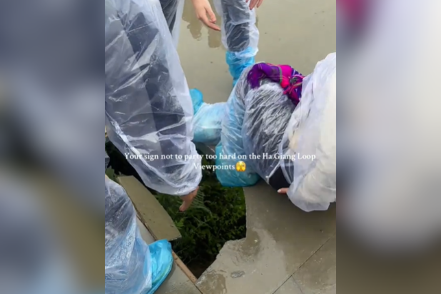 Terrifying Moment Ground at Viewpoint Collapses Beneath Tourists in Vietnam