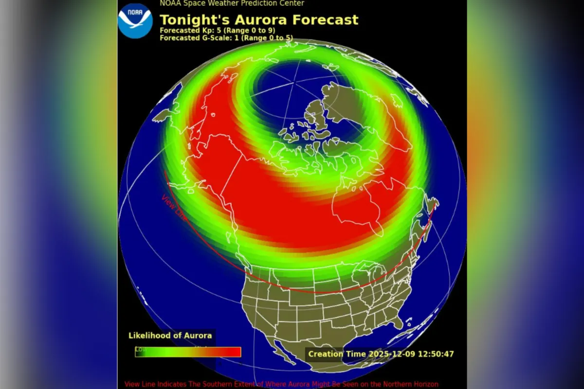 Map Reveals States Where Aurora Could Appear Tonight As Sun Burp Hits