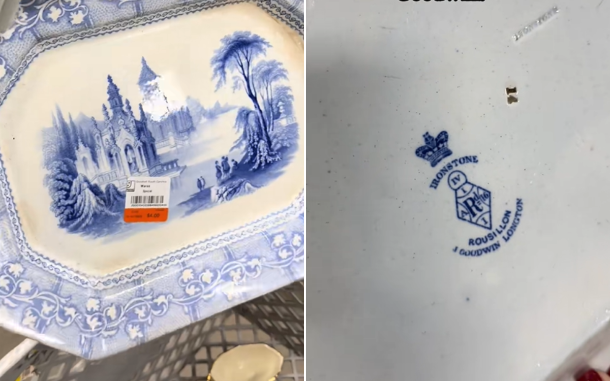 Woman Thrifts Platter for $4, Four Words Printed On Back Change Everything