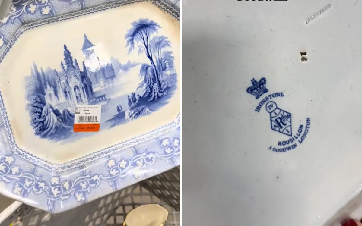 Woman Thrifts Platter for $4, Four Words Printed On Back Change Everything