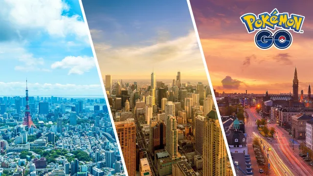 Aerial shots of three cities