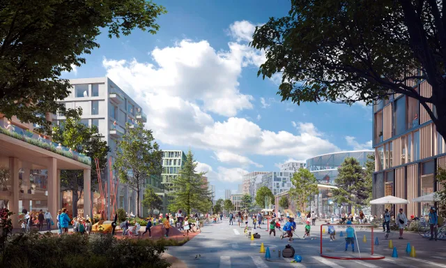 A rendering of the proposed pedestrian street in YZD.