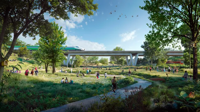 Rendering of a proposed broad underpass at YZD.