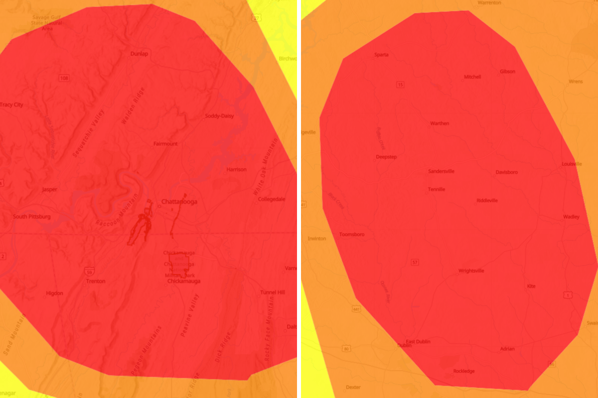 Thousands Advised To Stay Inside In Georgia, Tennessee