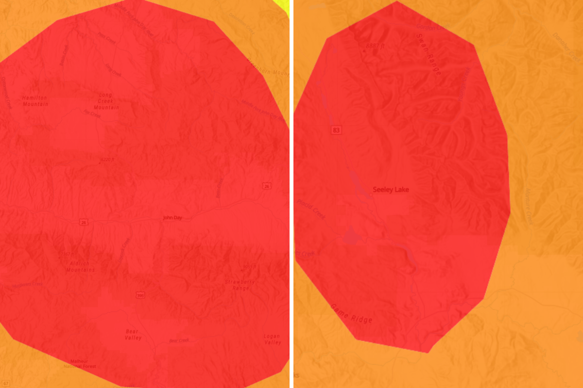 Thousands Advised To Stay Inside in Oregon and Montana