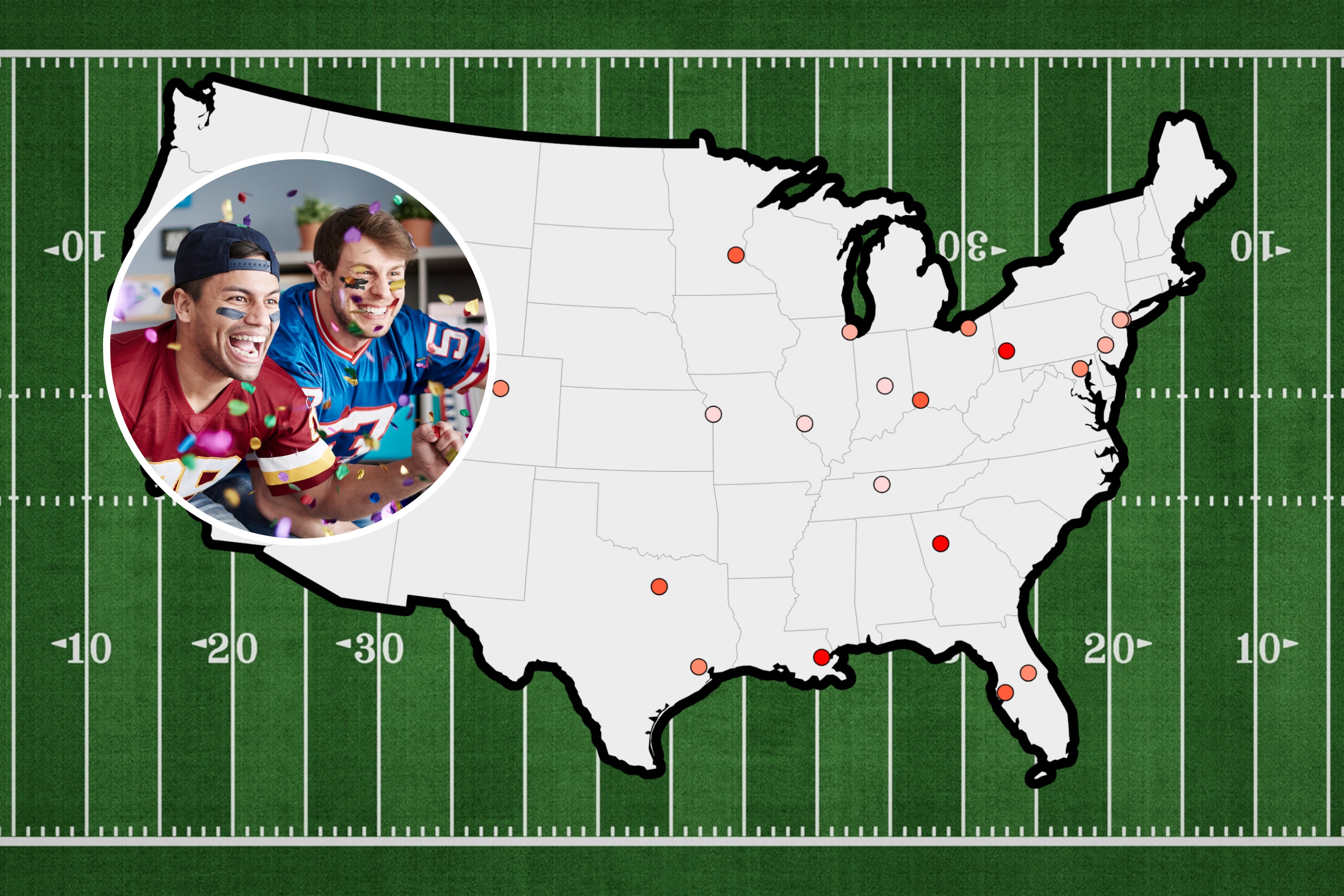 Map Shows Top 10 Cities to Watch the Super Bowl