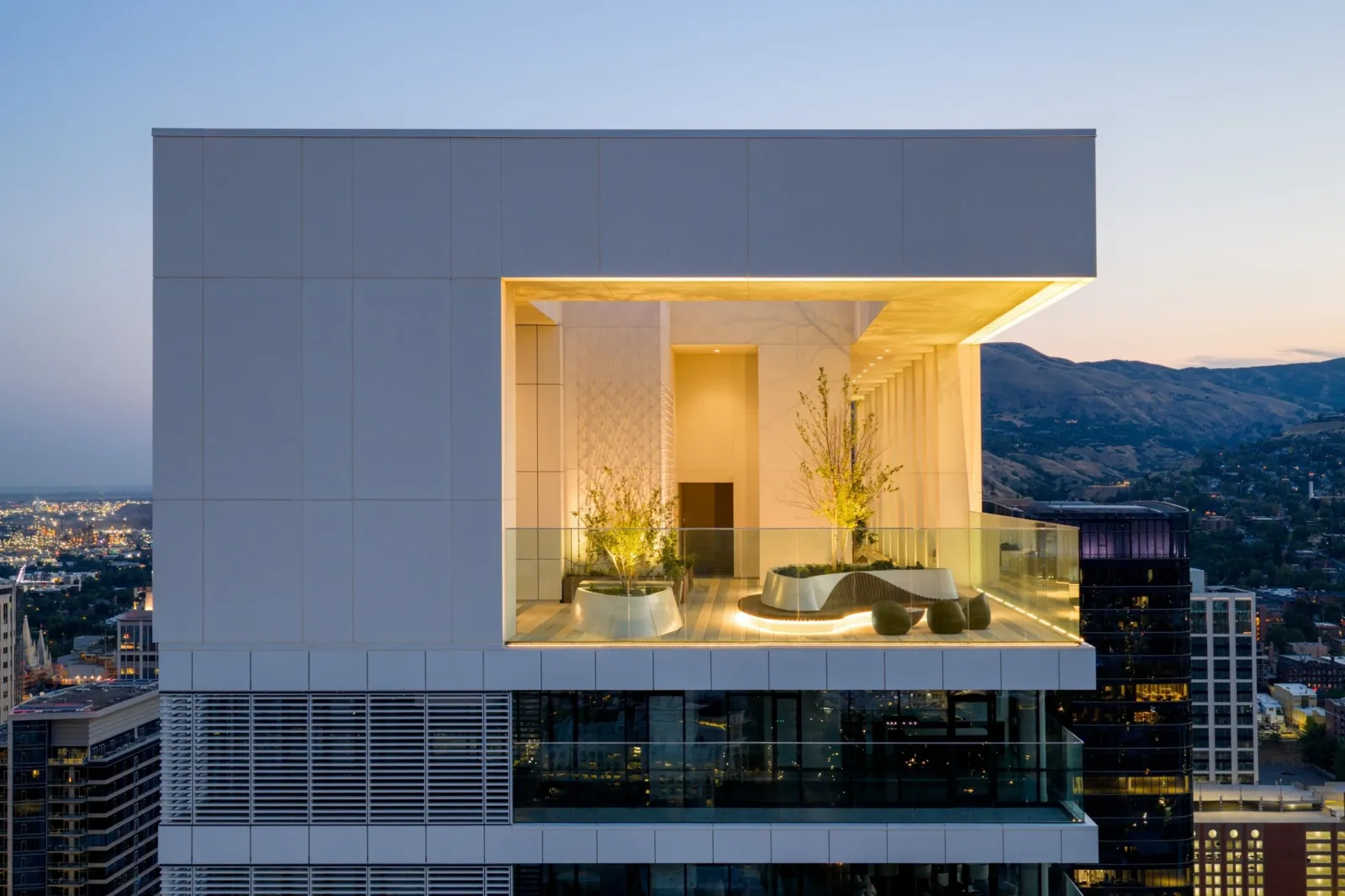 Open terrace at top of Astra Tower