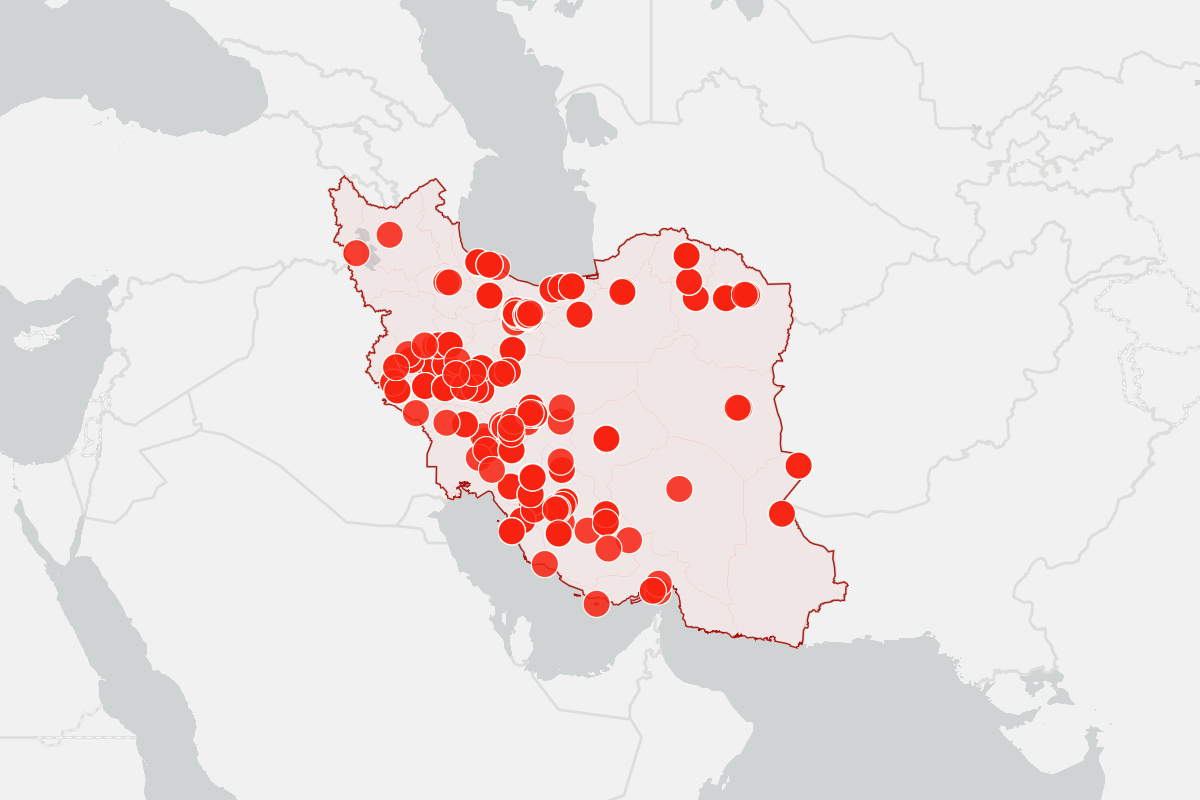 Iran Update: Map Shows Protests Across Country as Death Toll Rises