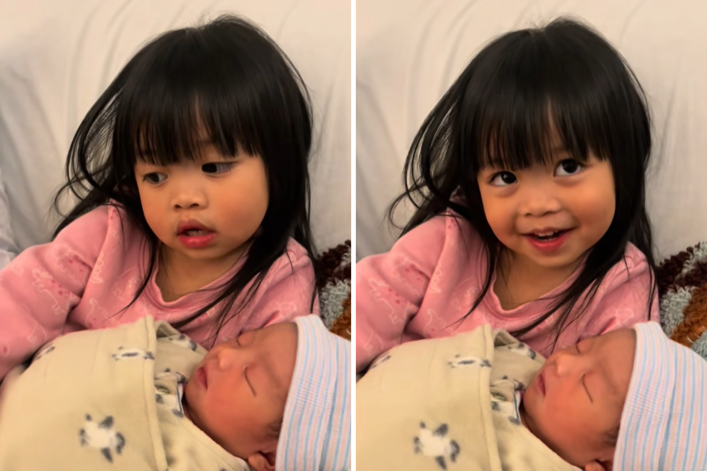 Girl Meets Baby Sister at Hospital, What She Says Next Leaves Mom in Tears
