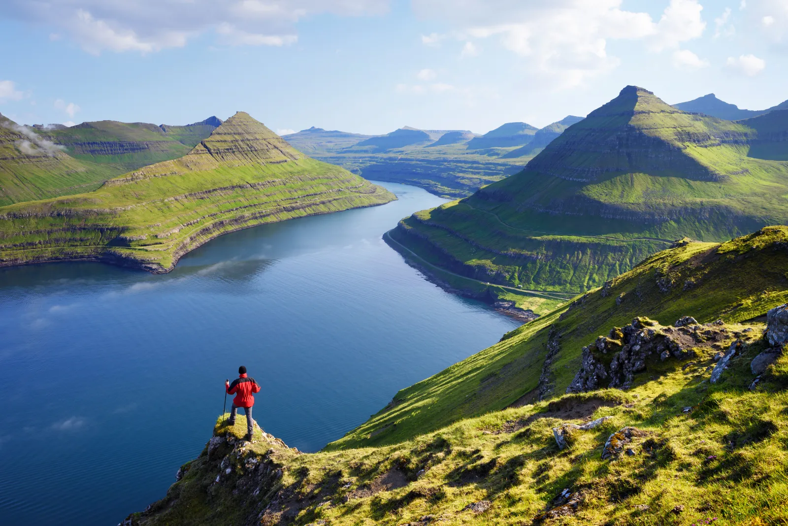 A view of the Funningur fjord on Eysturoy Island of the Faroe Islands.