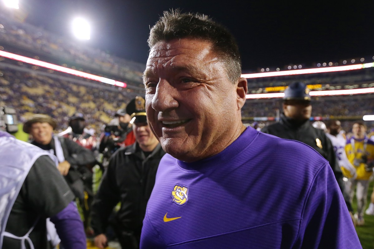 Ed Orgeron Reacts to Former LSU Assistant Joe Brady Being Named Bills Head Coach
