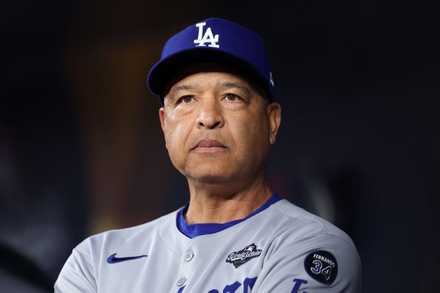 TORONTO, ONTARIO - OCTOBER 24: Manager Dave Roberts #30 of the Los Angeles Dodgers looks on before game one of the World Series against the Toronto Blue Jays at Rogers Center on October 24, 2025 in Toronto, Ontario. (Photo by Patrick Smith/Getty Images)