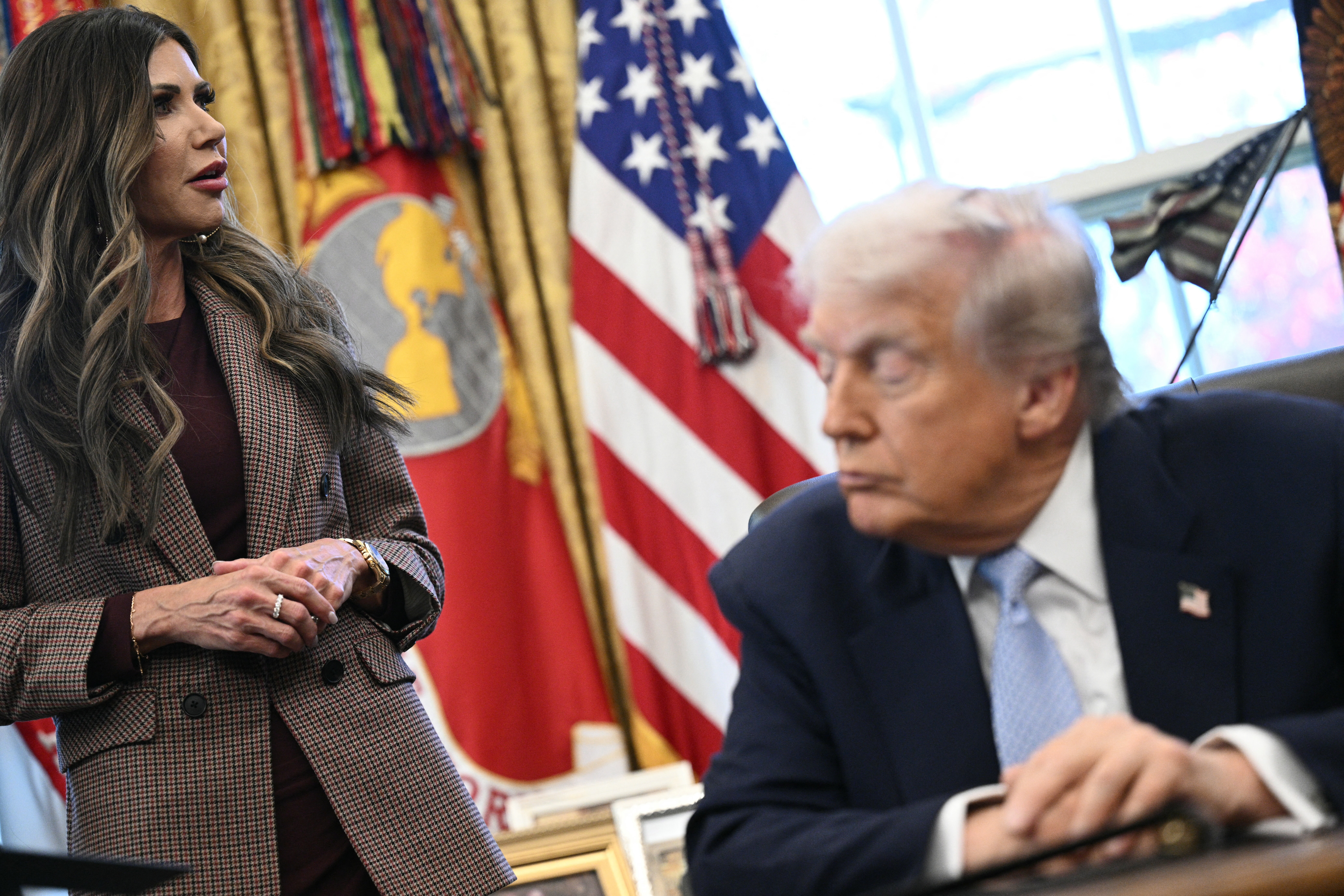 Trump Says 'Lunatics' Going After Kristi Noem 'Because She Is a Woman'