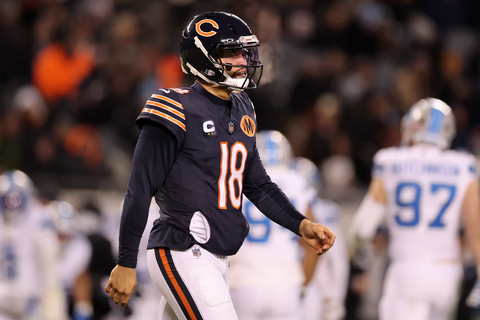 Chicago Bears quarterback Caleb Williams during Lions game