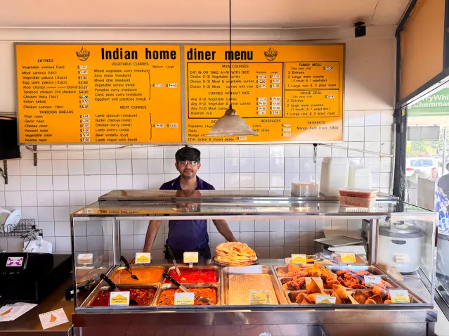 Mohammed Islam at the Indian Home Diner, Sutherland Shire, NSW, Australia.