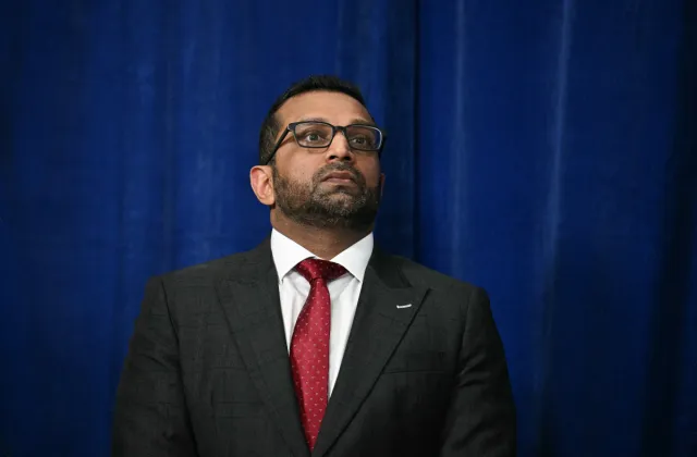 FBI Director Kash Patel looks on as President Donald Trump speaks to the press following US military actions in Venezuela, at his Mar-a-Lago residence in Palm Beach, Florida, on January 3, 2026
