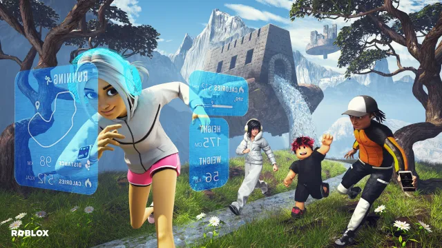 A render of a virtual run on Roblox showing gameplay