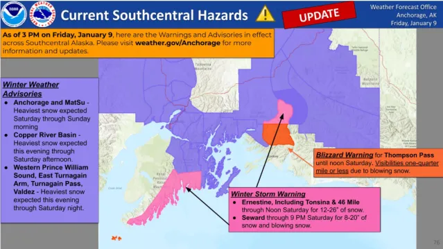 NWS Winter Storm Warning map shows impacted areas