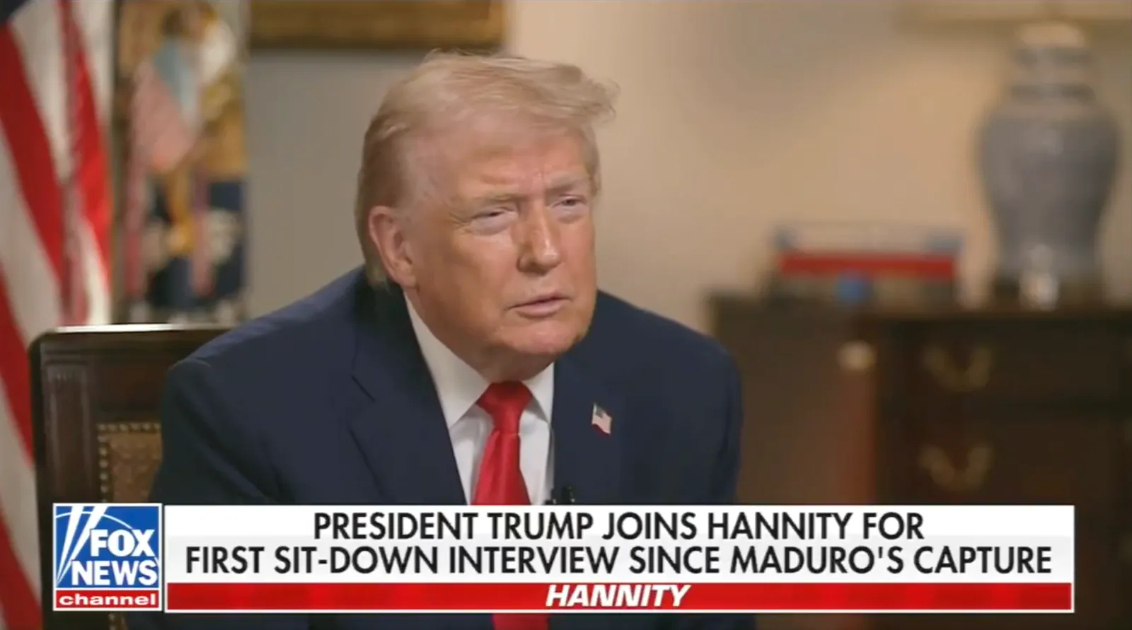 President Trump on Hannity, Fox News. January 8, 2026.