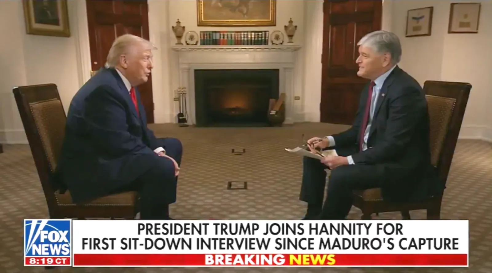 President Trump on Hannity, Fox News. January 8, 2026.