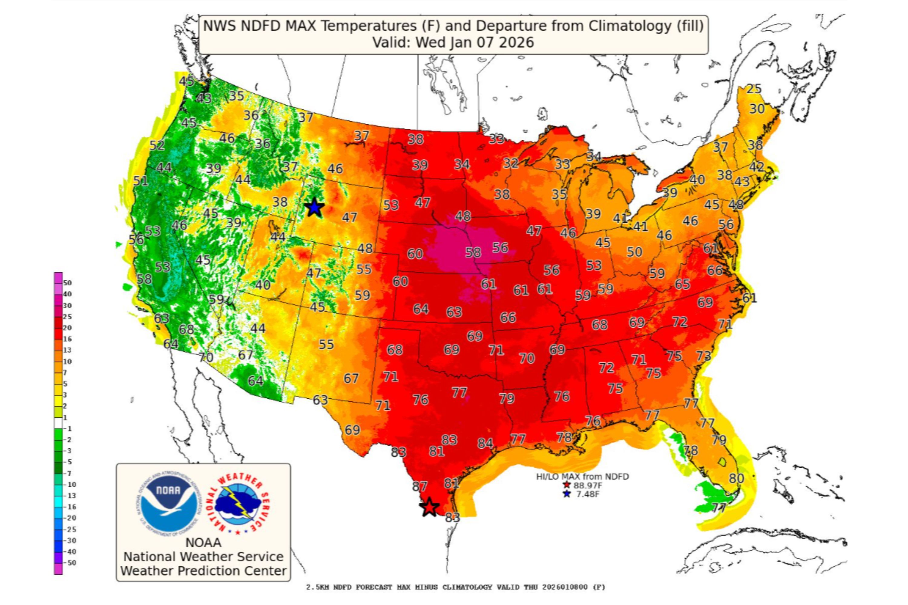Maps Show States Facing ‘Well Above Average’ Temperatures