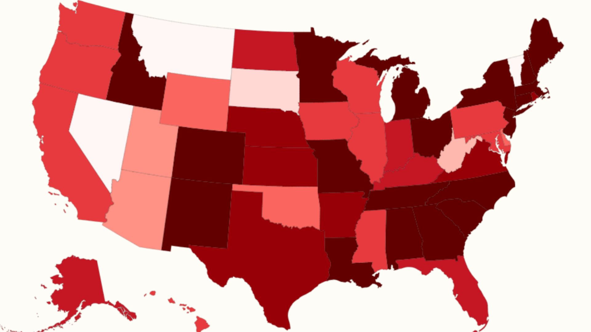 Map Shows States in Worst Tier As 'Super Flu' Spreads