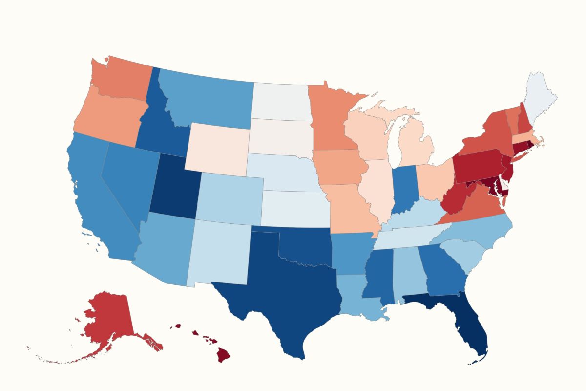 Map Shows Best and Worst States To Start a Business