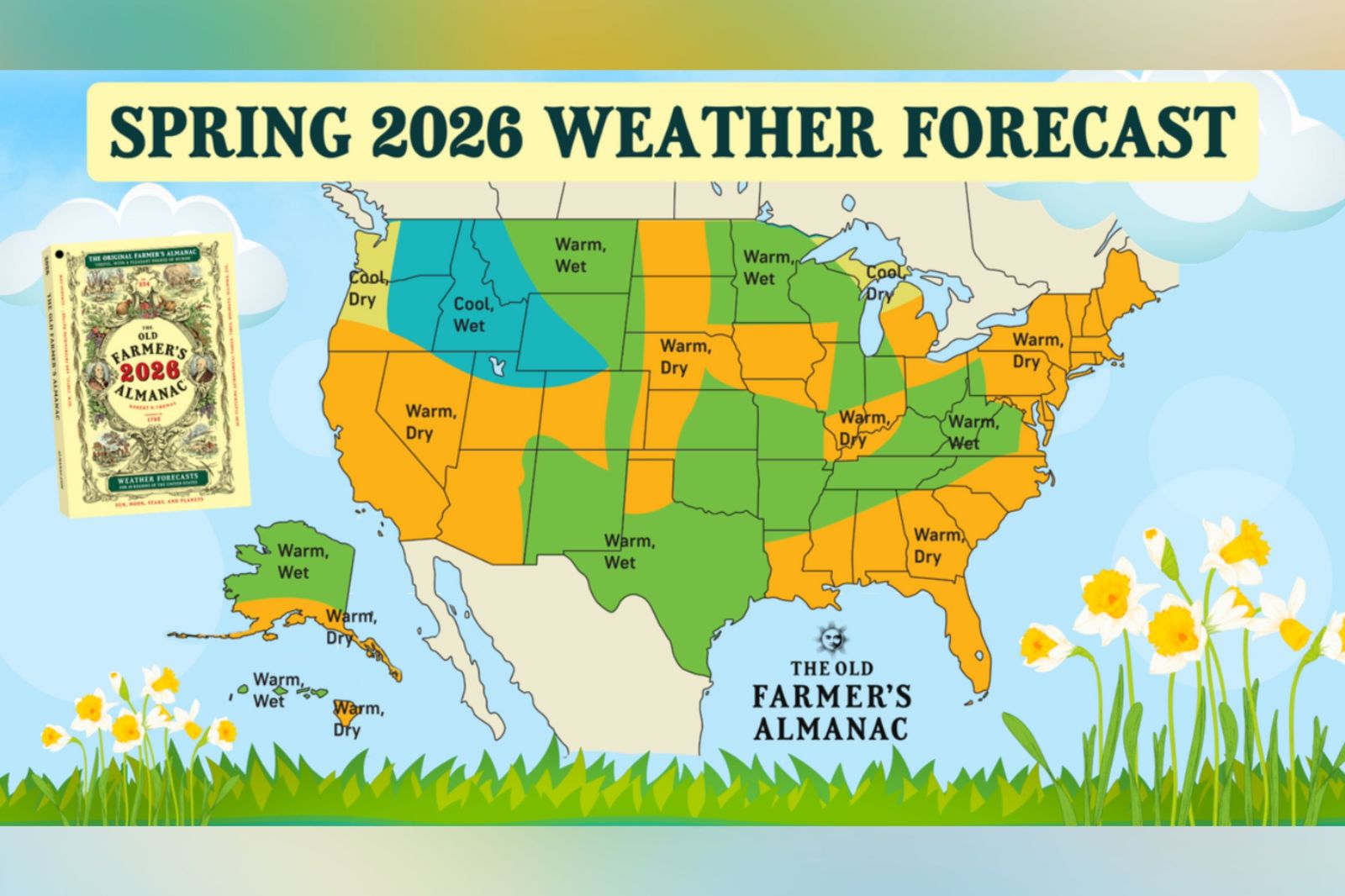 newsweek.com - Joe Edwards - Old Farmer's Almanac predicts US weather for Spring 2026