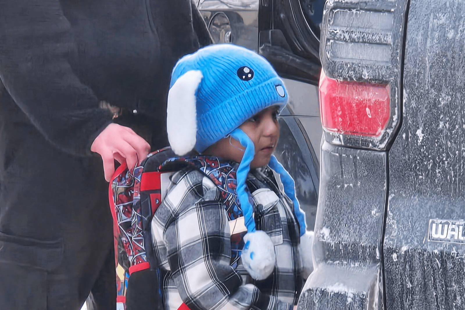 Liam Conejo Ramos, 5, is detained by U.S. Immigration and Customs Enforcement officers after arriving home from preschool, Tuesday, Jan. 20, 2026, in a Minneapolis suburb.
