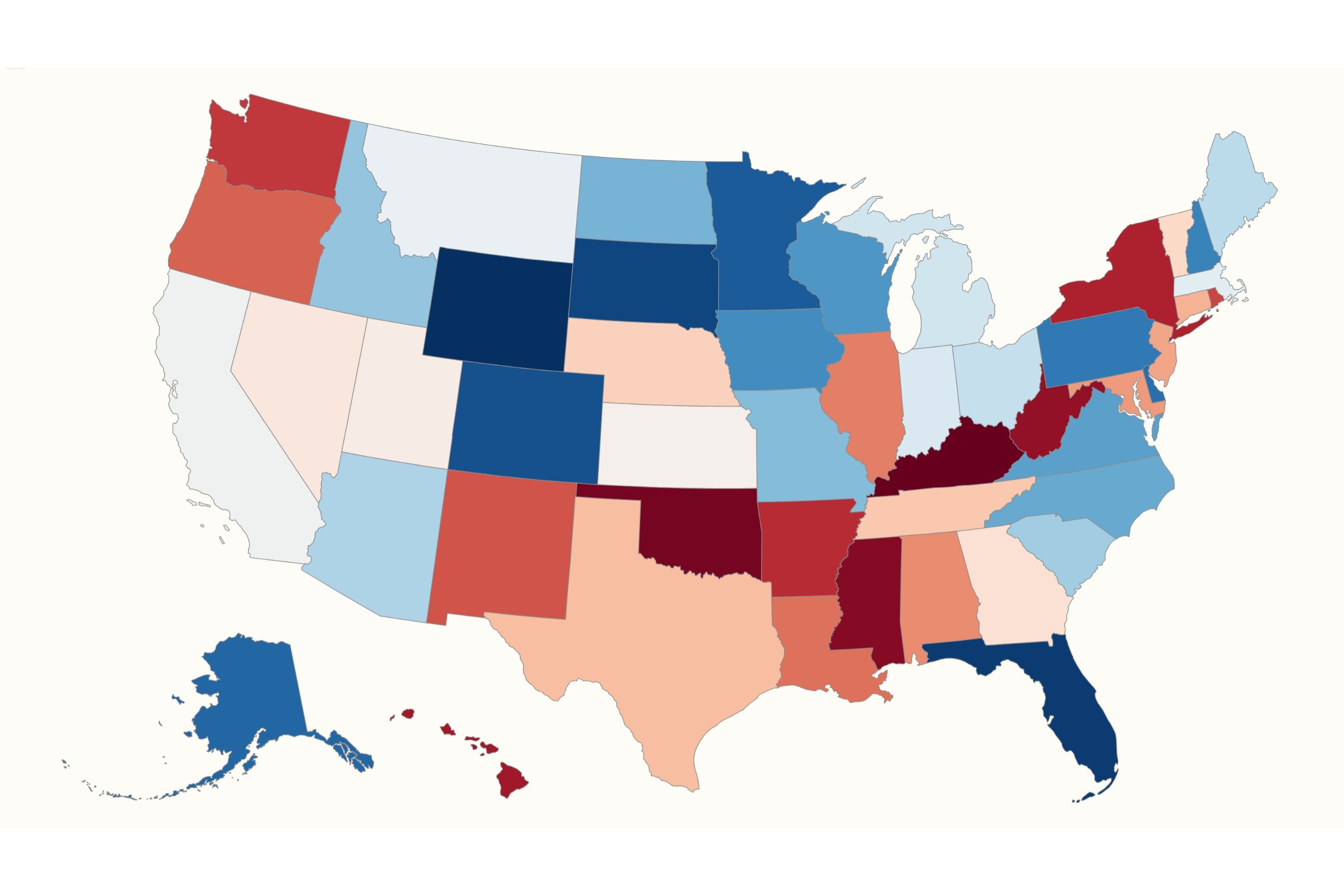 Map Shows Best States To Retire in 2026