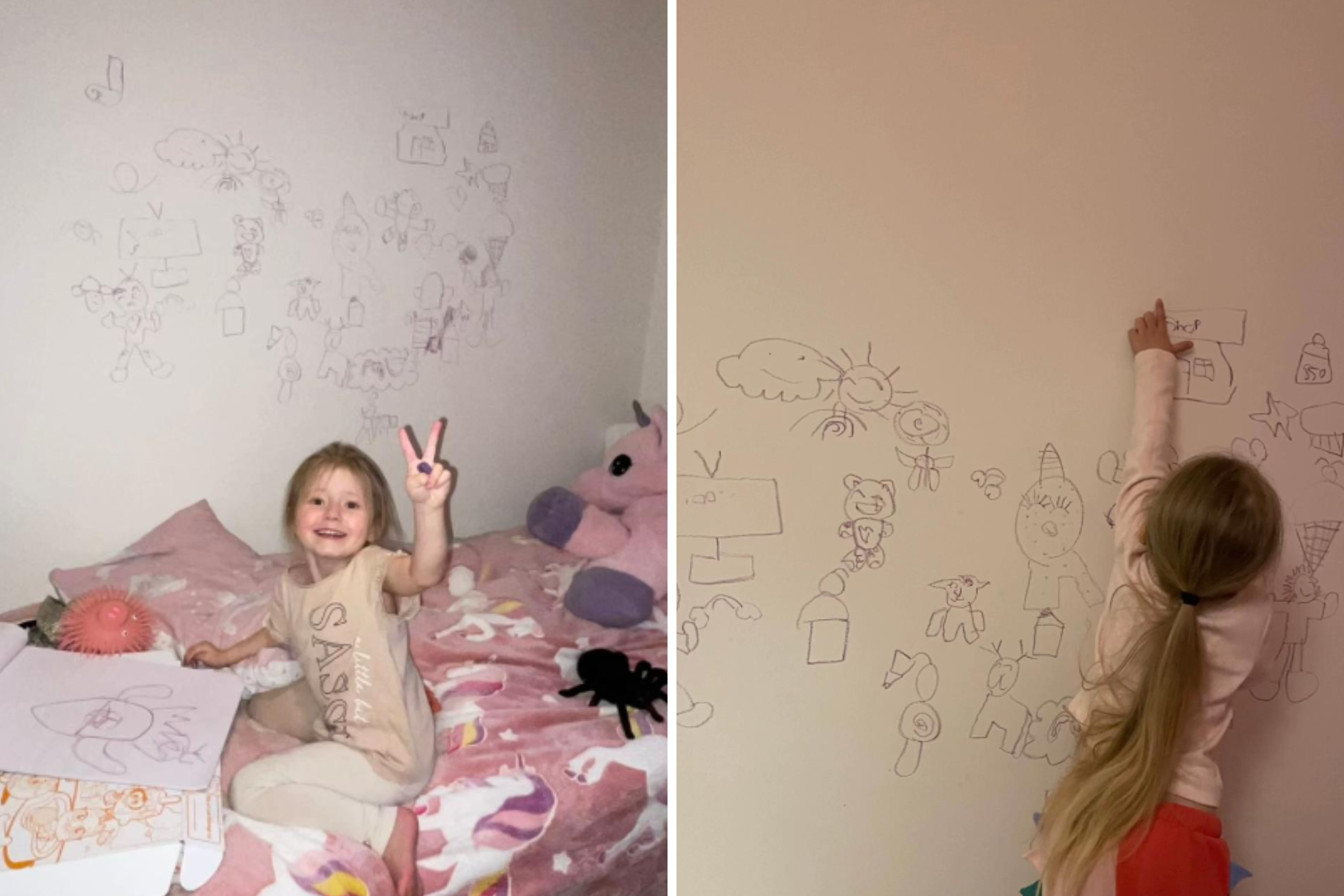 Mom Discovers 4-Year-Old Drawing All Over Wall—Her Reaction Goes Viral