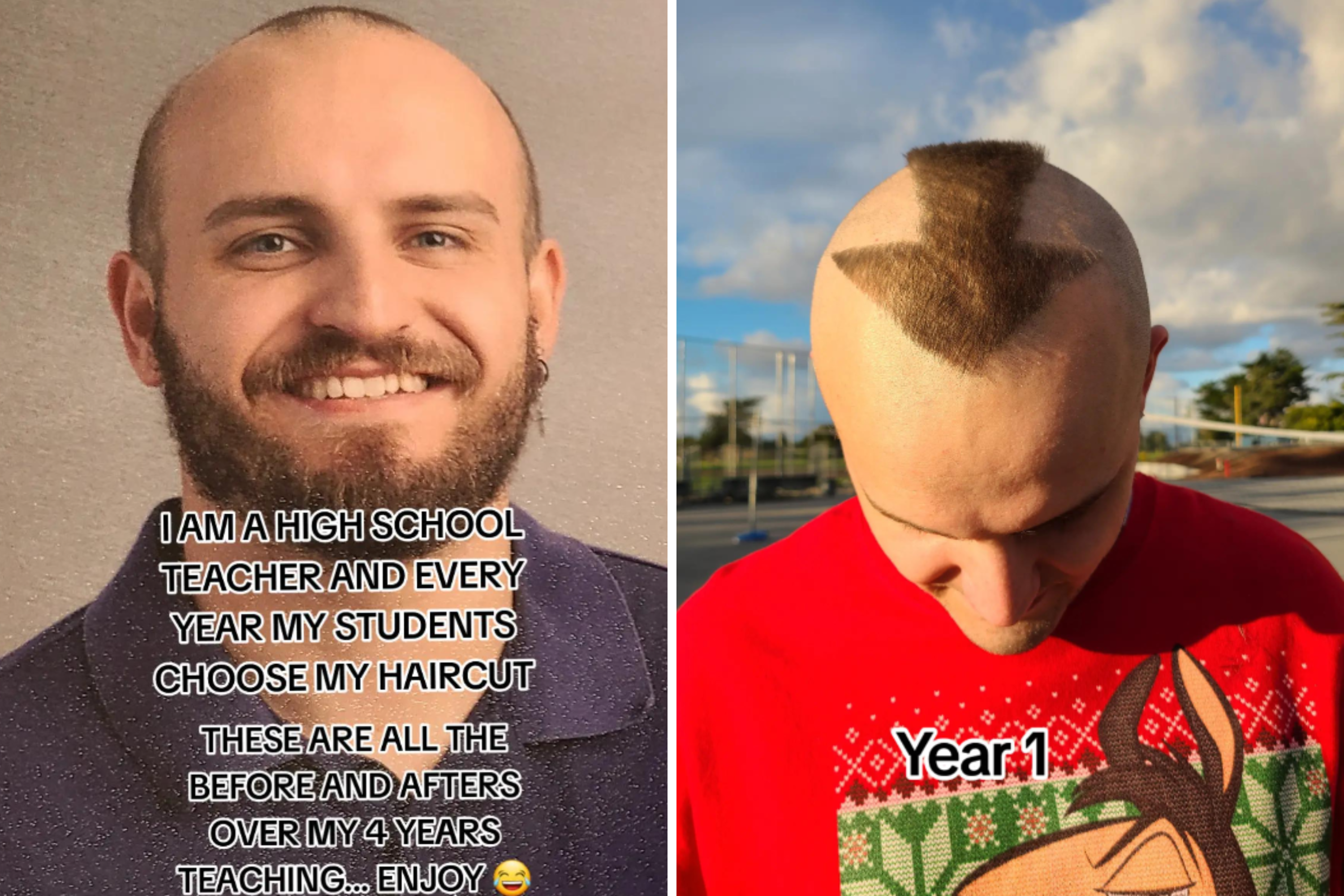 Teacher Lets High School Kids Choose His Haircut—Each Year It Gets Worse