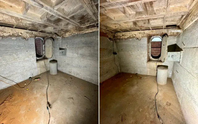 The hidden bomb shelter.